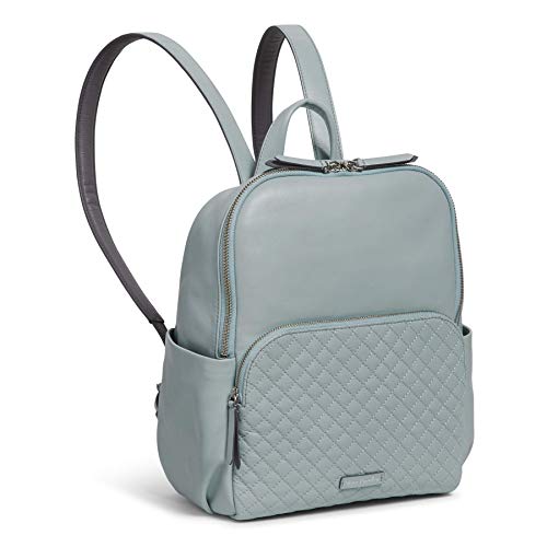 Vera Bradley Women's Leather Carryall Backpack, Dusty Blue, One Size