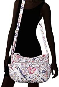 Vera Bradley Women's Cotton Large on the Go Crossbody Purse, Hummingbird Park, One Size