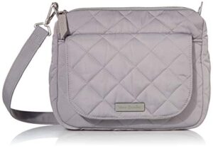 vera bradley women's performance twill carson mini shoulder bag crossbody purse, tranquil gray, one size