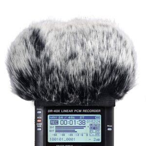 Microphone Windscreen For Tascam DR-40X DR40X Mic Recorders,Furry Tascam Windscreen Cover by SUNMON