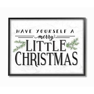 Stupell Industries A Merry Little Christmas Holiday Word Design Framed, 11 x 14, Multi-Color