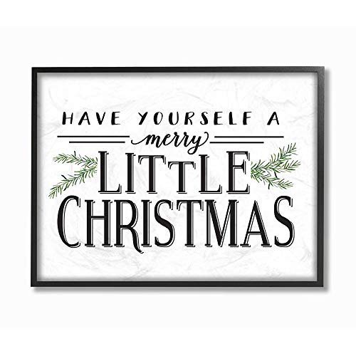 Stupell Industries A Merry Little Christmas Holiday Word Design Framed, 11 x 14, Multi-Color