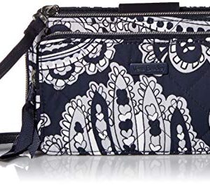 Vera Bradley Women's Performance Twill Deluxe All Together Crossbody Purse With RFID Protection, Deep Night Paisley Neutral, One Size