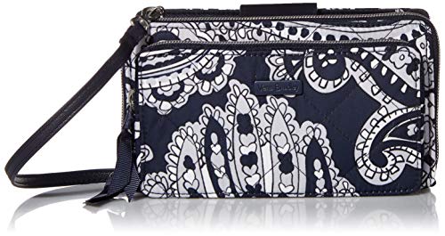 Vera Bradley Women's Performance Twill Deluxe All Together Crossbody Purse With RFID Protection, Deep Night Paisley Neutral, One Size