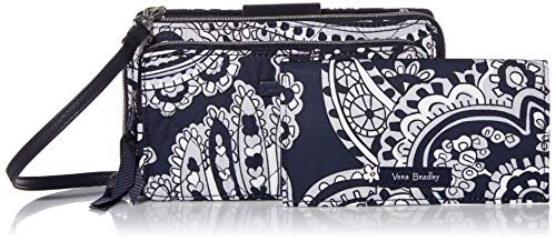 Vera Bradley Women's Performance Twill Deluxe All Together Crossbody Purse With RFID Protection, Deep Night Paisley Neutral, One Size