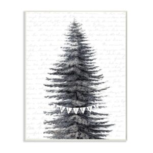 stupell industries snow covered christmas tree believe holiday word design wall plaque, 13 x 19, multi-color