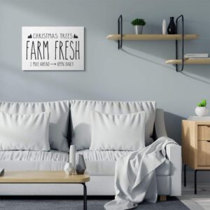 Stupell Industries Christmas Trees Farm Fresh Holiday Black and White Word Design Canvas, 24 x 30, Multi-Color