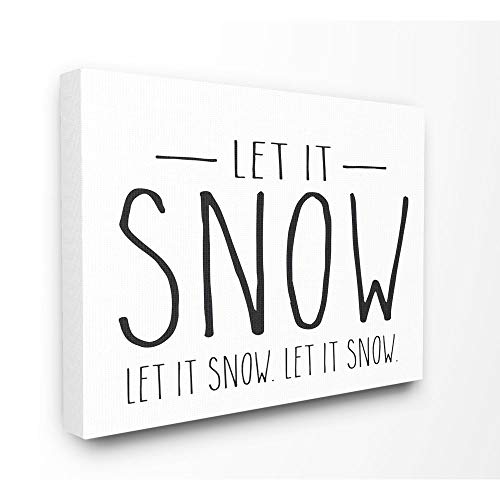 Stupell Industries Let It Snow Christmas Holiday Black and White Word Design Canvas, 36 x 48, Multi-Color