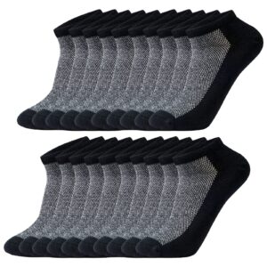 ZEINZE Mens Ankle Socks, Cotton Athletic Sock Moisture Wicking Sports Socks Non-Slip Breathable Running Socks for Men (5 Pairs)