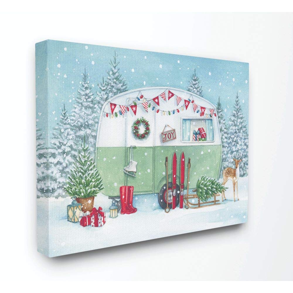 Stupell Industries Holiday Camper Snow Christmas Illustration Canvas, 24 x 30, Multi-Color