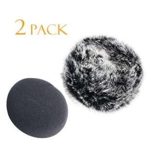 Windscreen Deadcat and Foam Cover for DR-05X DR-05 Mic Recorders, Indoor Outdoor Microphone Wind Muff by SUNMON