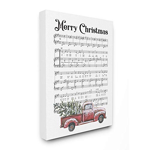 Stupell Industries Merry Christmas Silent Night Composition Holiday Design Canvas, 24 x 30, Multi-Color
