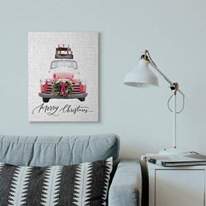 Stupell Industries Merry Christmas Red Truck Holiday Design Canvas, 24 x 30, Multi-Color