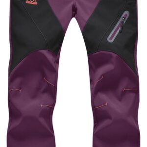 Rdruko Women's Ski Pants Waterproof Insulated Outdoor Hiking Winter Softshell Cold Weather(Purple, US M)