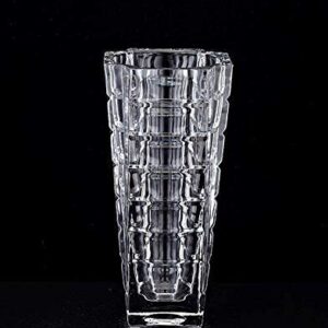 Amlong Crystal Large Clear Royal Gardens Vase 12 inches High (6 inch Top and 3 inch Bottom)