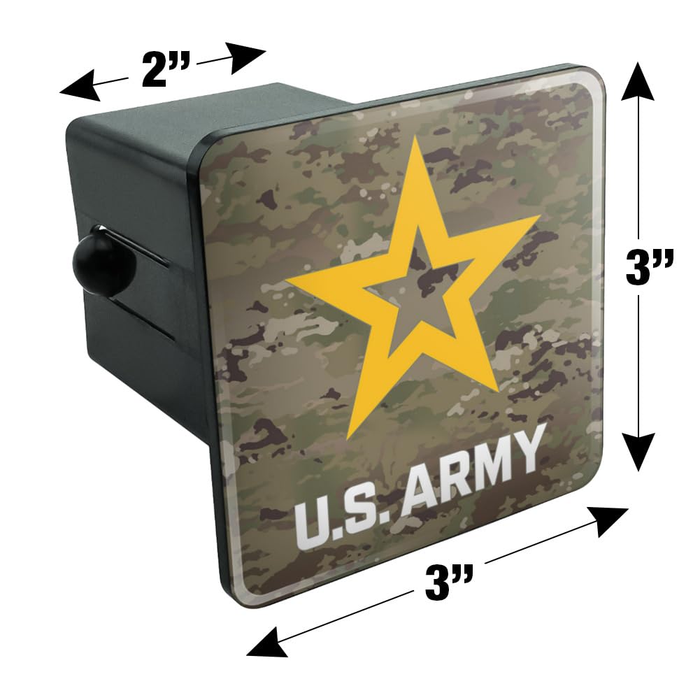 U.S. Army Logo on Camo Tow Trailer Hitch Cover Plug Insert