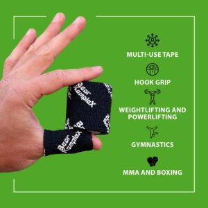 Bear Komplex Athletic Sports Thumb Tape, Premium Adhesive Wrap, 5 cm Tape for at-Home Workouts, Sweatproof, Breathable, and Non-Slip for Lifting, and Hook Grip, Hypoallergenic and Latex Free