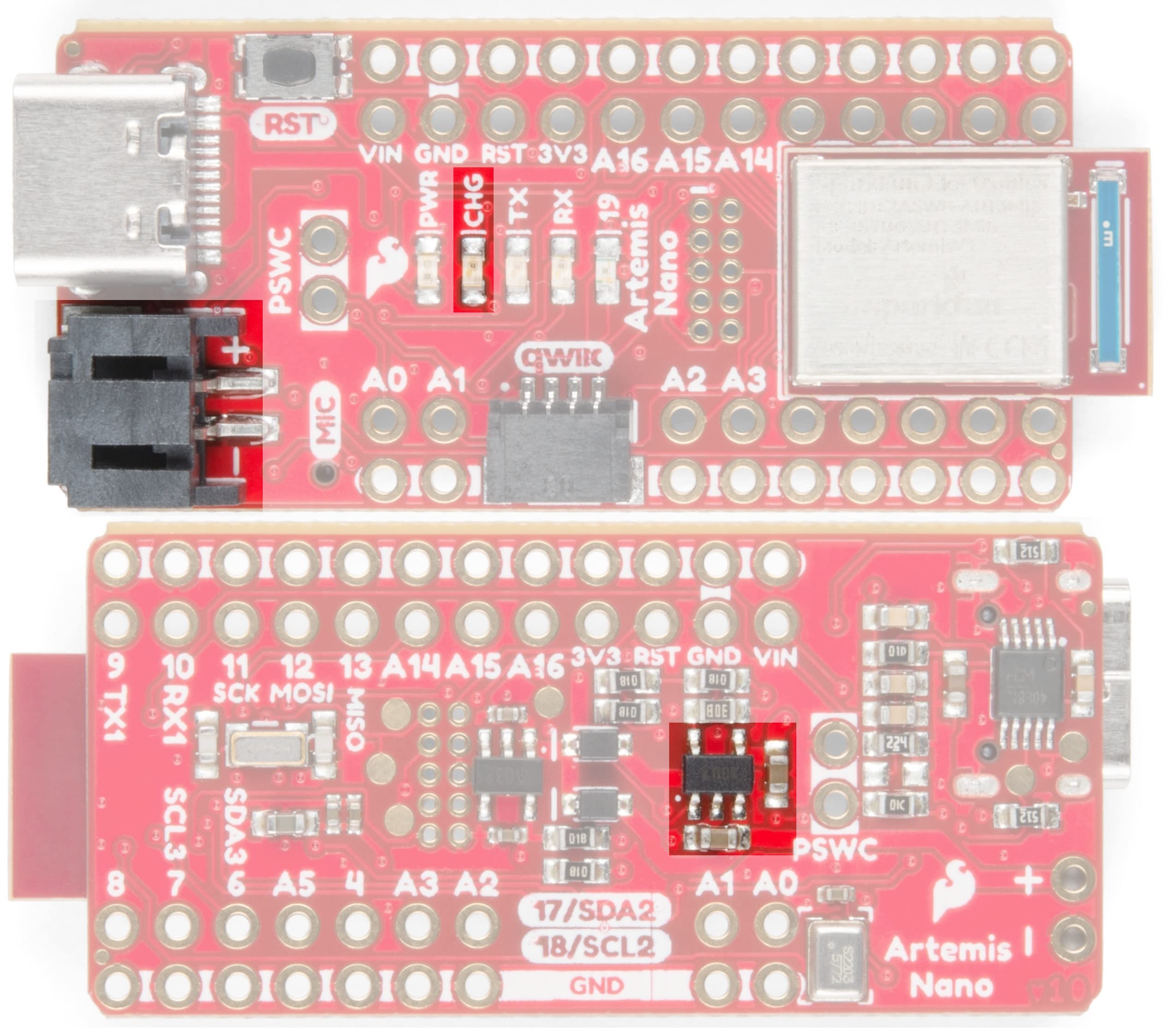 SparkFun RedBoard Artemis Nano Machine Learning Development Board Includes BLE 1 megabyte of Flash USB-C Qwiic I2C MEMS Microphone Compatible with Arduino IDE TenserFlow Models Small Footprint