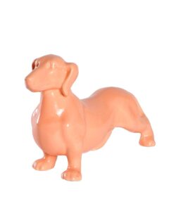 nayothecorgi dachshund dog statue - shiny orange standing ceramic dog statue - decorative dog sculpture for garden or home décor - dachshund dog outdoor statue - (10.82” x 3.62” x 6.61”)