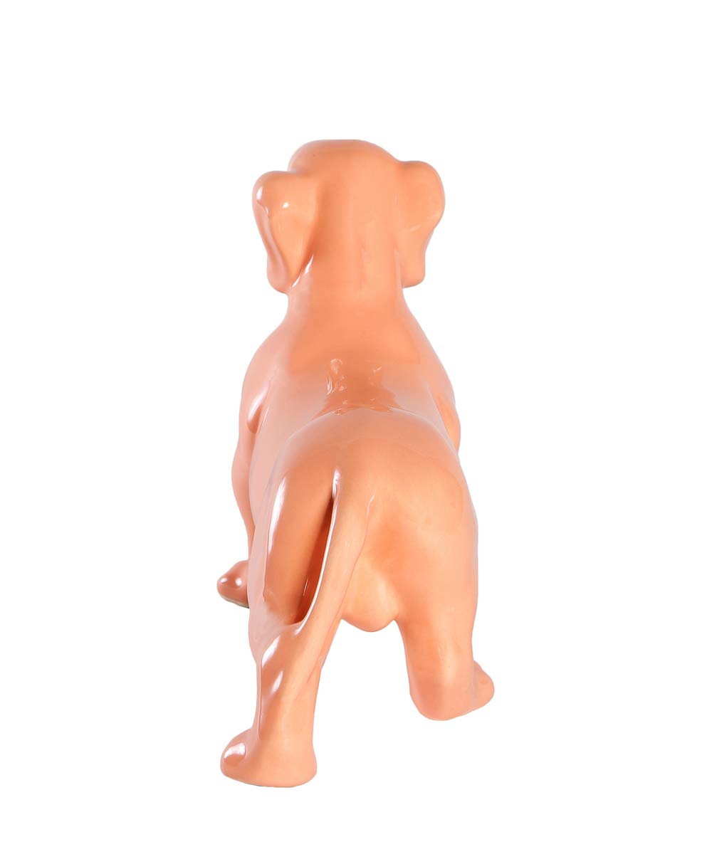 Nayothecorgi Dachshund Dog Statue - Shiny Orange Standing Ceramic Dog Statue - Decorative Dog Sculpture for Garden or Home Décor - Dachshund Dog Outdoor Statue - (10.82” x 3.62” x 6.61”)