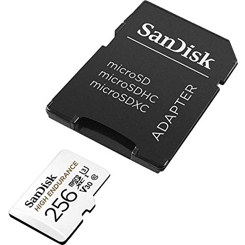 SanDisk 256GB High Endurance UHS-I microSDXC Memory Card with SD Adapter, 100MB/s Read, 60MB/s Write