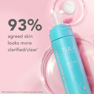 TULA Skin Care Keep It Clear - Acne Foam Cleanser, Contains Salicylic & Azelaic Acid & Probiotics, Clears & Soothes Acne, Brightens Past Blemish Marks, 6.3 fl oz.