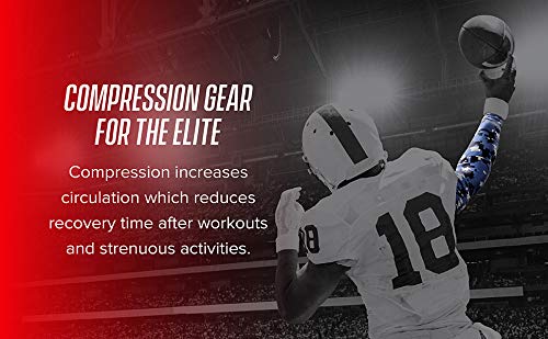 Bucwild Sports Compression Arm Sleeves 1 Pair - 2 Sleeves Youth & Adult Sizes Football Baseball Basketball Cycling Tennis