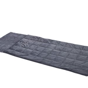 ZooVaa Weighted Sleeping Bag - Soft Microfiber Minky Weighted Blanket 13LB Compression Camping Blanket with Glass Beads for Kids and Small Adults (30x80” Dark Gray)