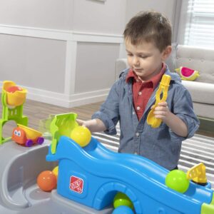 Step2 Ball Buddies Truckin' & Rollin' Play Table | STEM & Ball Toy for Toddlers | Kids Play Table with 12 Accessory Toys Included