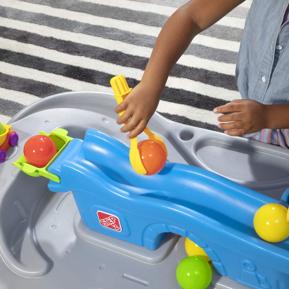 Step2 Ball Buddies Truckin' & Rollin' Play Table | STEM & Ball Toy for Toddlers | Kids Play Table with 12 Accessory Toys Included