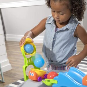 Step2 Ball Buddies Truckin' & Rollin' Play Table | STEM & Ball Toy for Toddlers | Kids Play Table with 12 Accessory Toys Included