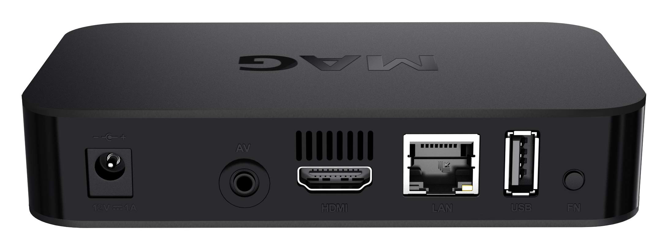 MAG 420w1 4K and HEVC Support, 512 MB RAM, 512 MB NAND, USB × 2 pcs. (3.0, 2.0), Built-in Wi-Fi, Linux OS, HDMI and RCA outputs