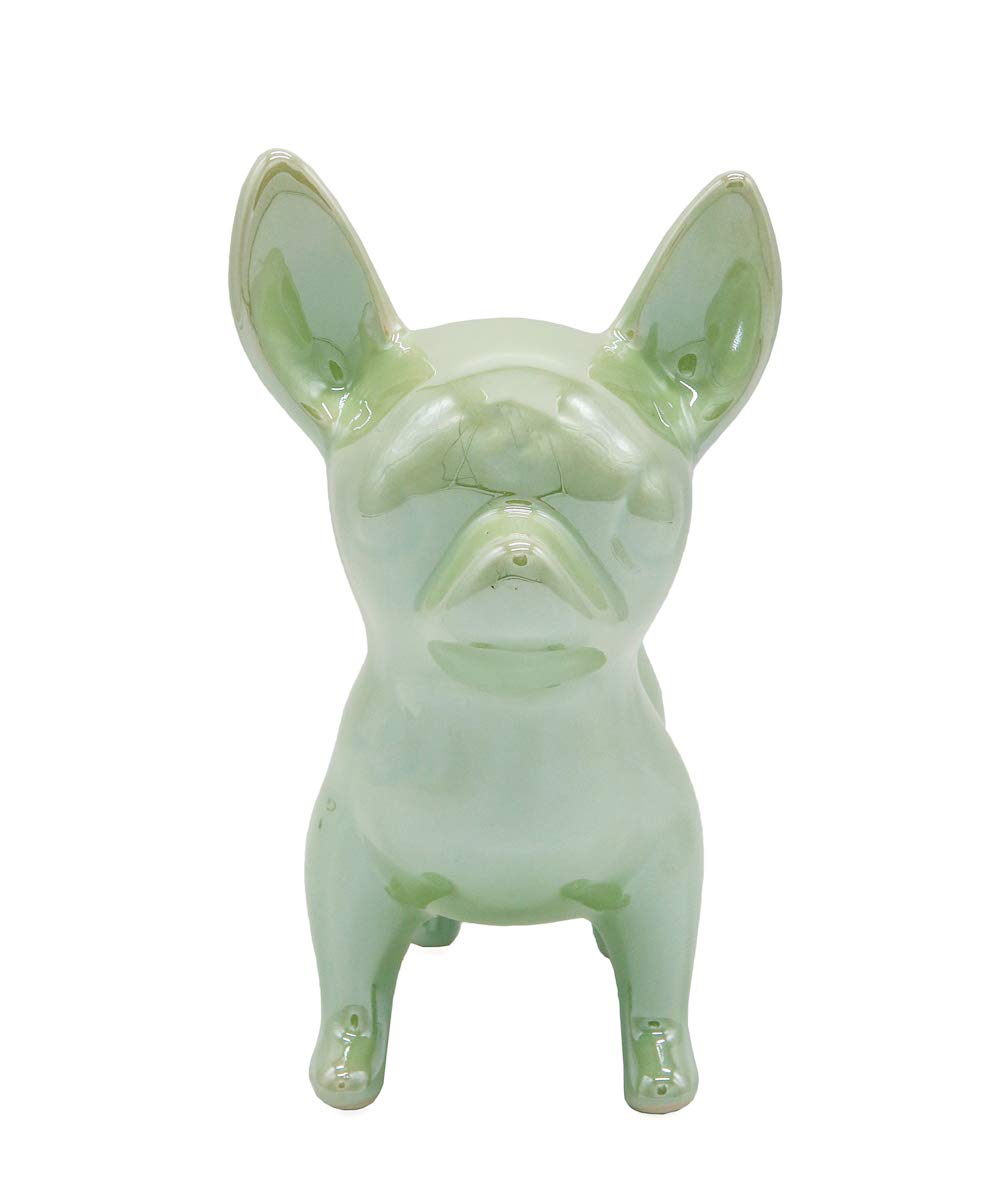 Nayothecorgi Chihuahua Dog Statue - Shiny Pink Standing Ceramic Dog Statue - Decorative Dog Sculpture for Garden or Home Décor - Chihuahua Dog Outdoor Statue - (6.69” x 4.33” x 7.87”)