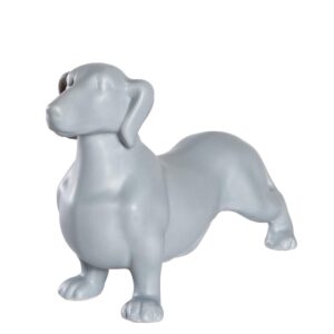 Nayothecorgi Dachshund Dog Statue - Matte White Standing Ceramic Dog Statue - Decorative Dog Sculpture for Garden or Home Décor - Dachshund Dog Outdoor Statue - (10.82” x 3.62” x 6.61”)