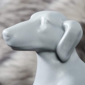 Nayothecorgi Dachshund Dog Statue - Matte White Standing Ceramic Dog Statue - Decorative Dog Sculpture for Garden or Home Décor - Dachshund Dog Outdoor Statue - (10.82” x 3.62” x 6.61”)