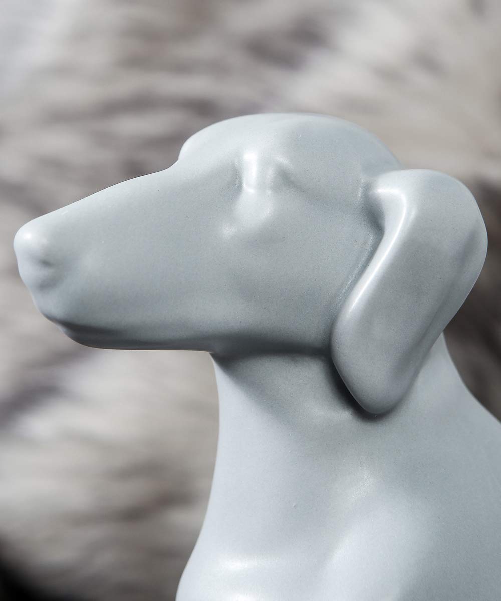 Nayothecorgi Dachshund Dog Statue - Matte White Standing Ceramic Dog Statue - Decorative Dog Sculpture for Garden or Home Décor - Dachshund Dog Outdoor Statue - (10.82” x 3.62” x 6.61”)