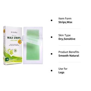 Avashine Wax Strips for Arms, Legs, Underarm Hair, Eyebrow, Bikini, and Brazilian Hair Removal Contains, Green, 32 Strips