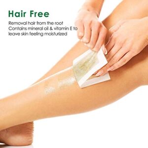 Avashine Wax Strips for Arms, Legs, Underarm Hair, Eyebrow, Bikini, and Brazilian Hair Removal Contains, Green, 32 Strips