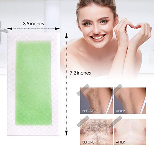 Avashine Wax Strips for Arms, Legs, Underarm Hair, Eyebrow, Bikini, and Brazilian Hair Removal Contains, Green, 32 Strips