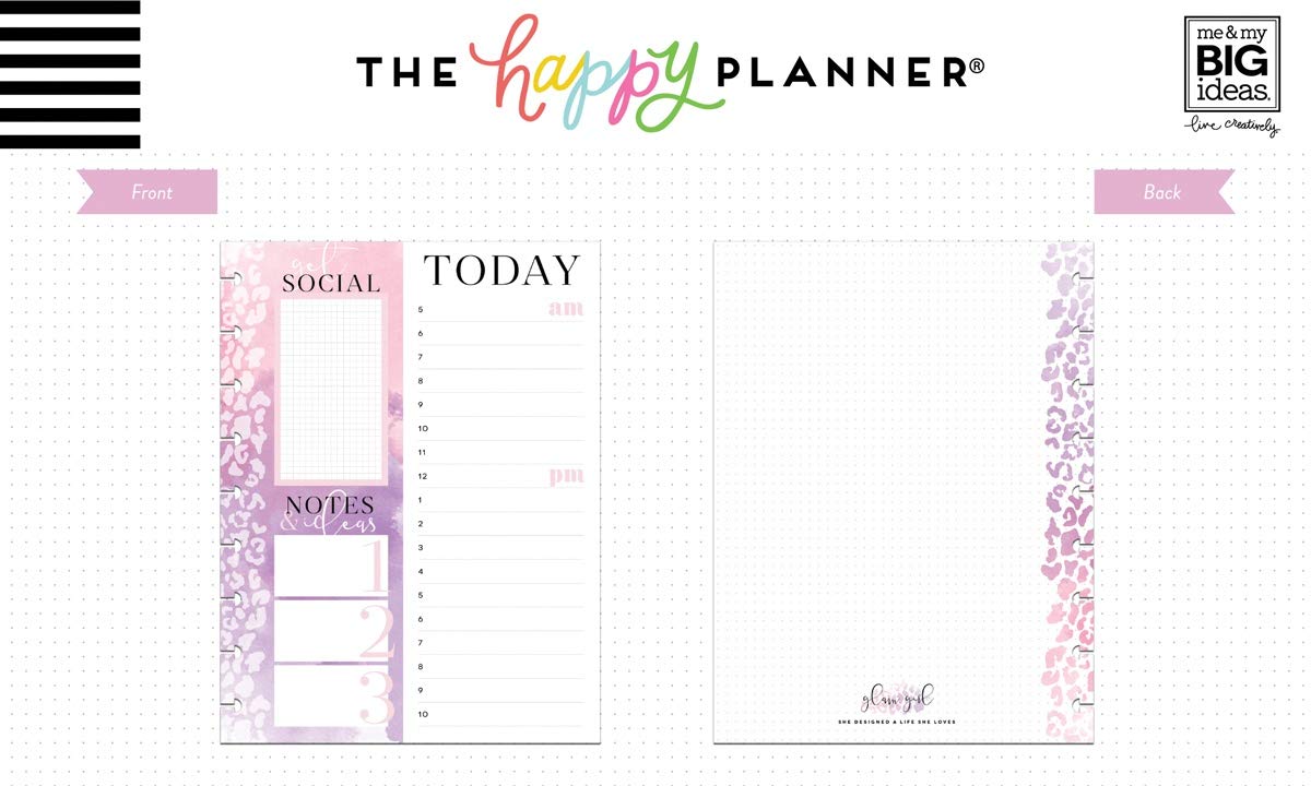 ME & MY BIG IDEAS Planner Fill Sheet, Glam Girl Social