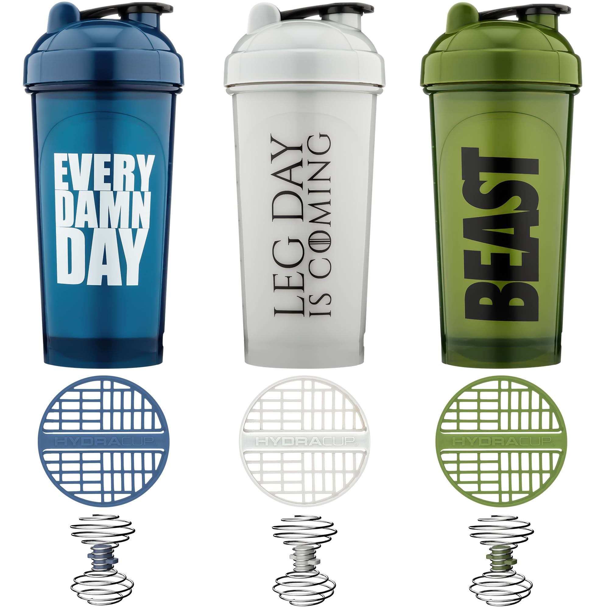 Hydra Cup OG Logo [5 Pack] 28 oz Shaker Bottles for Protein Shakes, Shaker Cups with Ball Blender Whisk, Travel To Go, BPA Free (Dark Colors)