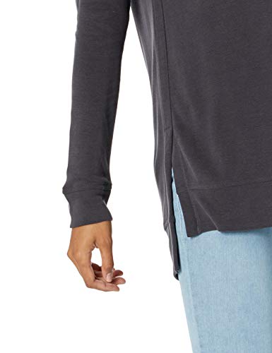 Daily Ritual Women's Sandwashed Modal Blend High-Low Sweatshirt, Black, Medium