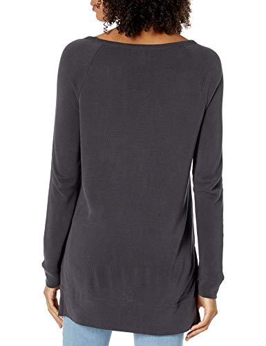 Daily Ritual Women's Sandwashed Modal Blend High-Low Sweatshirt, Black, Medium