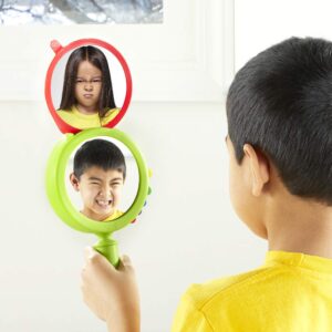 hand2mind See My Feelings Mirror, Social Emotional Learning, Shatterproof Mirror for Kids, Anger Management Toys, Anxiety Relief Items, Mindfulness for Kids, Calm Down Corner, Anxiety Toys (Set of 4)