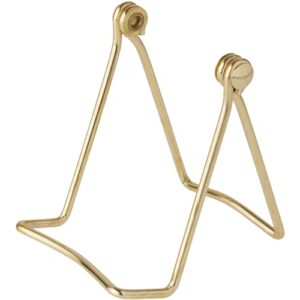 bard's folding gold-toned wire easel stand, 3" h x 2.75" w x 3" d, pack of 2