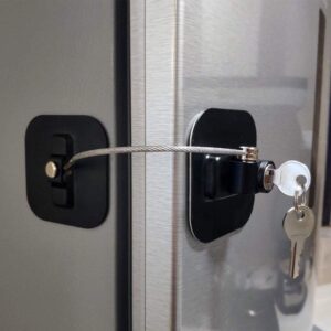 VOCOMO Refrigerator Lock, Fridge Lock with Keys, Freezer Lock and Child Safety Cabinet Lock with Strong Adhesive (Fridge Lock-Black 1Pack)