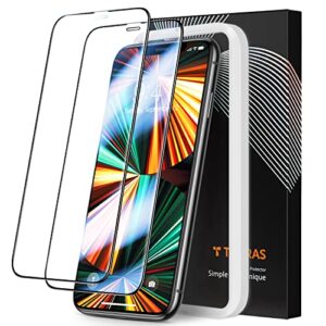 TORRAS Diamond Shield Screen Protector for iPhone 11 Pro Max Tempered Glass [Full Coverage] Anti-Shatter 9H Protection (2 Pack) for iPhone Xs Max, 6.5"