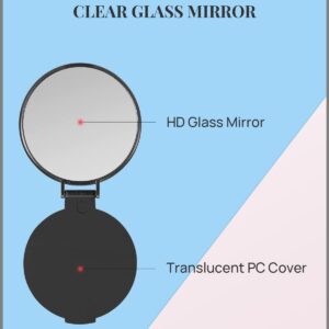 Compact Mirror Bulk Round Makeup Mirror for Purse, Set of 3, 2.6" L x 2.37" W (Black)