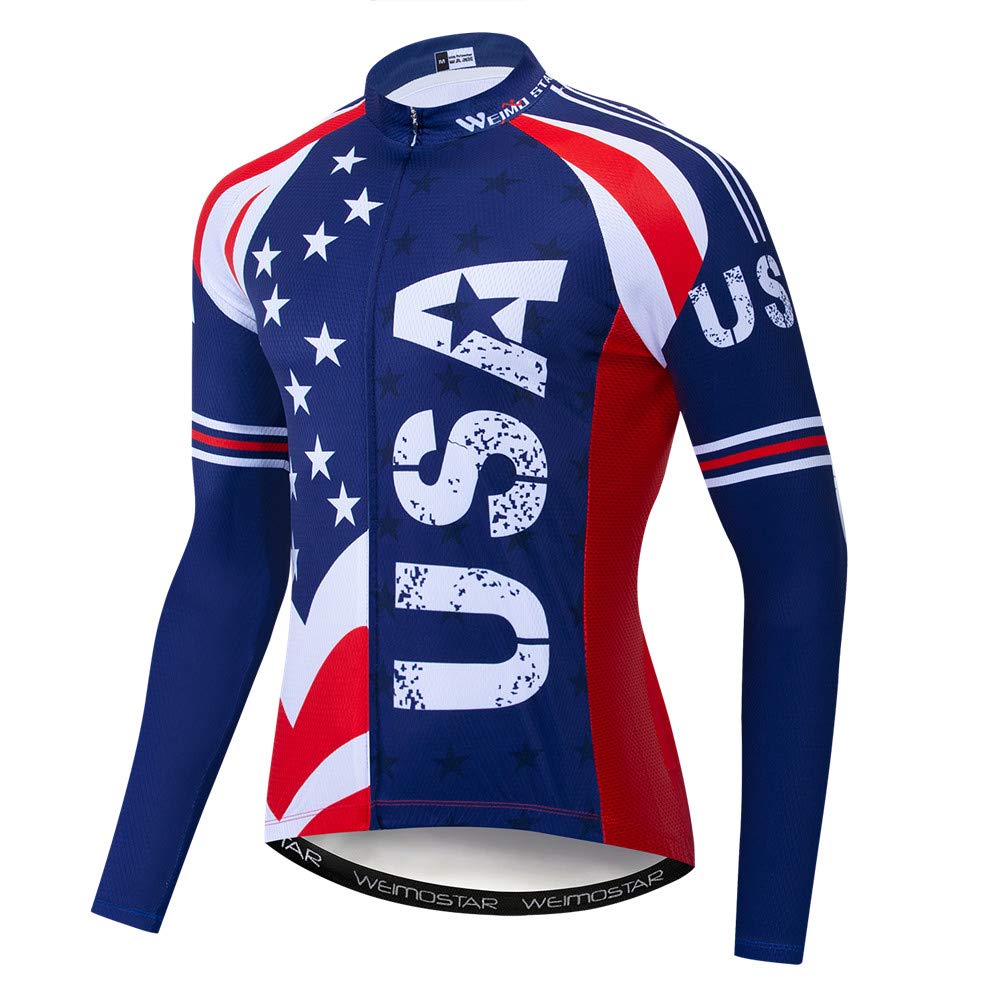 Men's Cycling Jersey Long Sleeve Men Bike Shirt Tops Breathable Bicycle Clothing Quick Dry