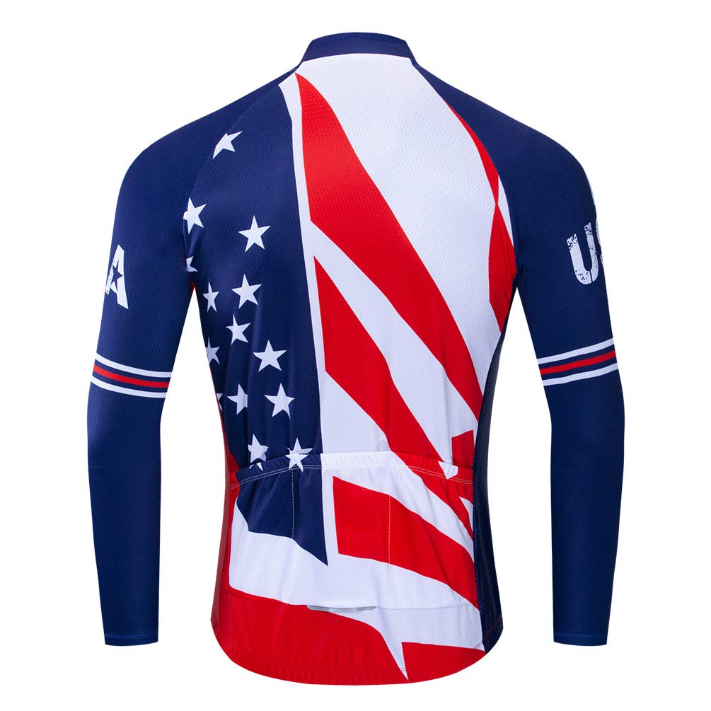 Men's Cycling Jersey Long Sleeve Men Bike Shirt Tops Breathable Bicycle Clothing Quick Dry